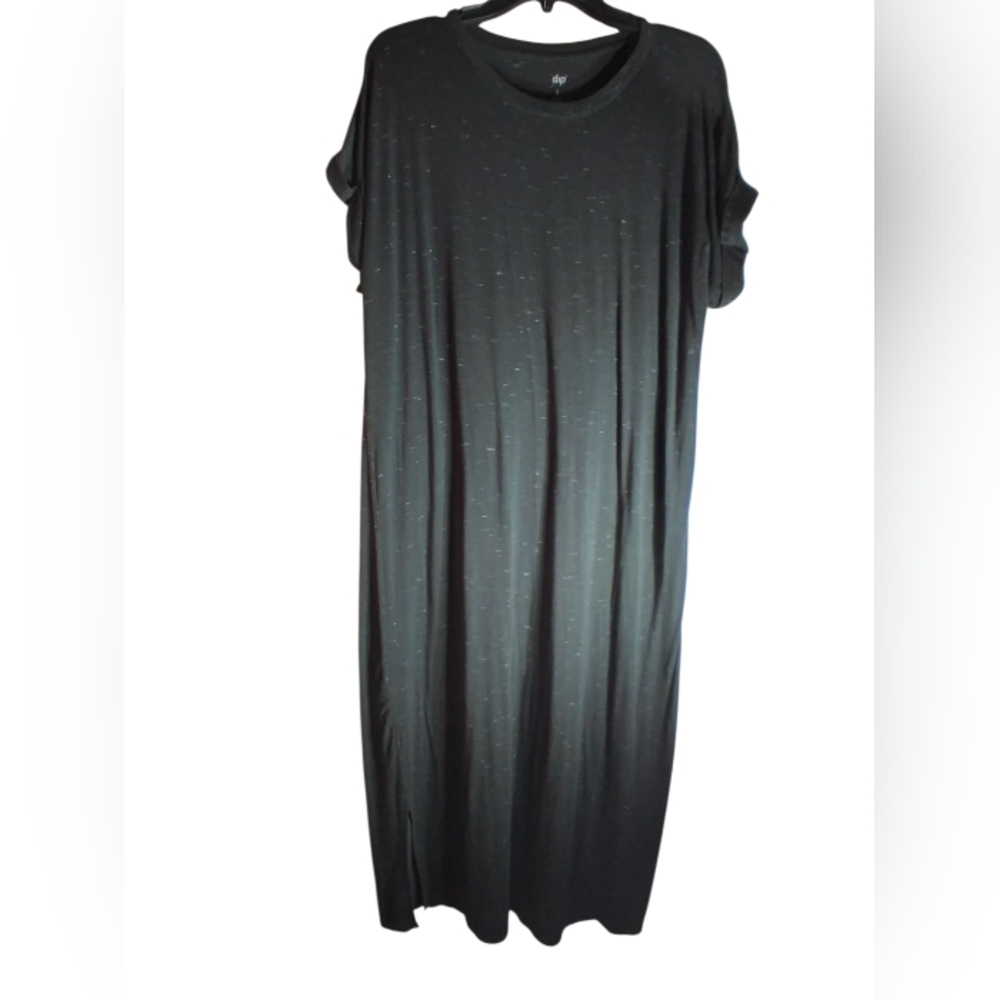 Dip T Shirt Womens Maxi Dress Black Size Large Beachy Vacation Lounging Y2k